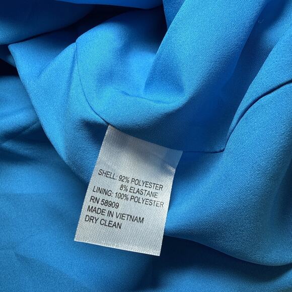 Preston & York Sheath Dress Size 14 Teal Pintuck Short Sleeves V Neck Lined NWT - Picture 6 of 16